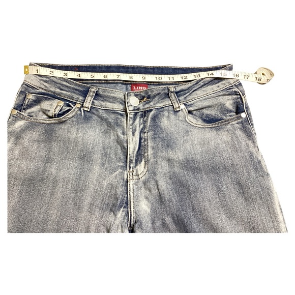 Ling Collection Women’s Blue Jeans Medium Rise Pre-Washed 5 Pockets Size 13/14 - Picture 5 of 15